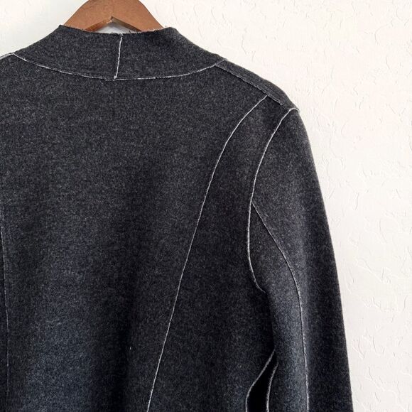 Eileen Fisher Felted Merino Wool Shaped Jacket Charcoal Gray L - Picture 10 of 14